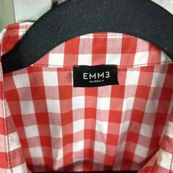 Marcella Dress Sz 10 A Line Sleeveless Check Red and White Button Down Tunic - Picture 3 of 7